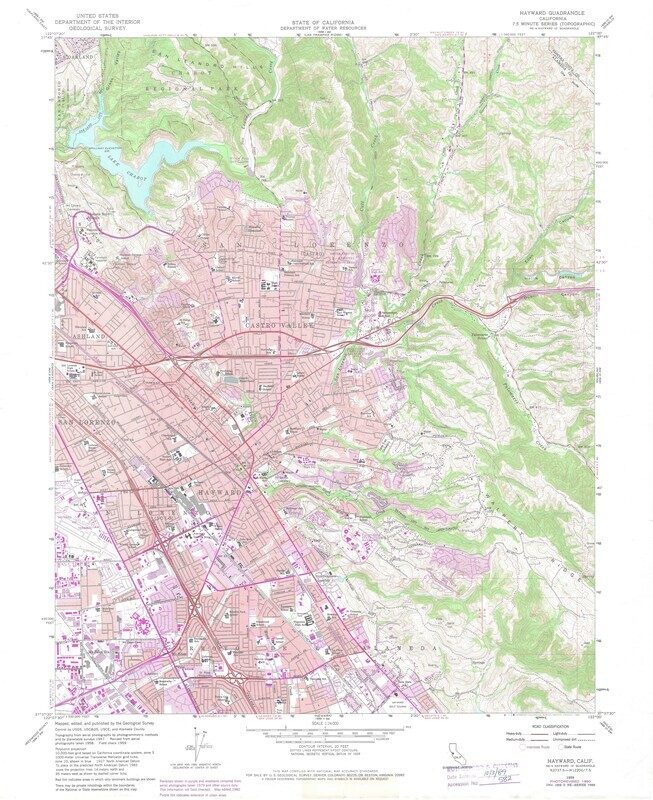 1980 (1959) USGS Hayward Castro Valley - 7.5 minute series