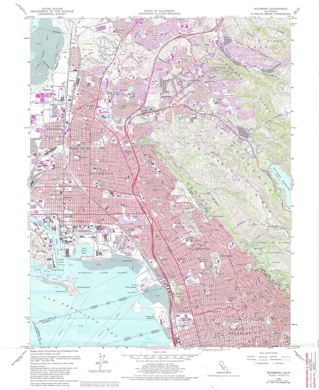 1980 (1959) USGS Richmond, San Pablo , Berkeley Quad - 7.5 Minute sheet