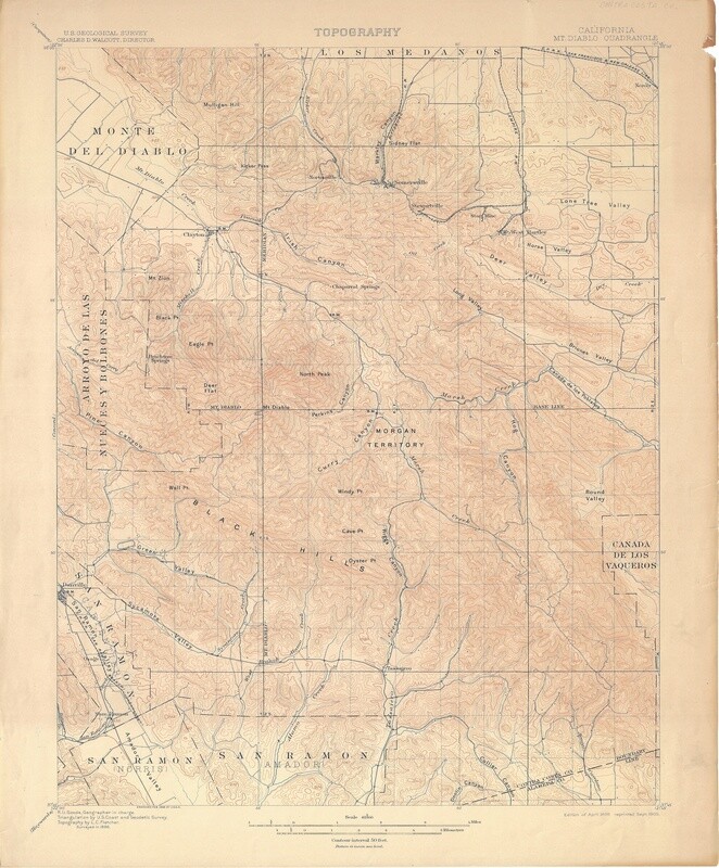 1905 (1898) USGS Mt. Diablo, CA Quad 15 Minute
