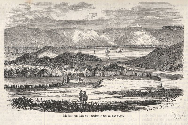 1857 Views of and From Mission Dolores, San Francisco in German woodblock
