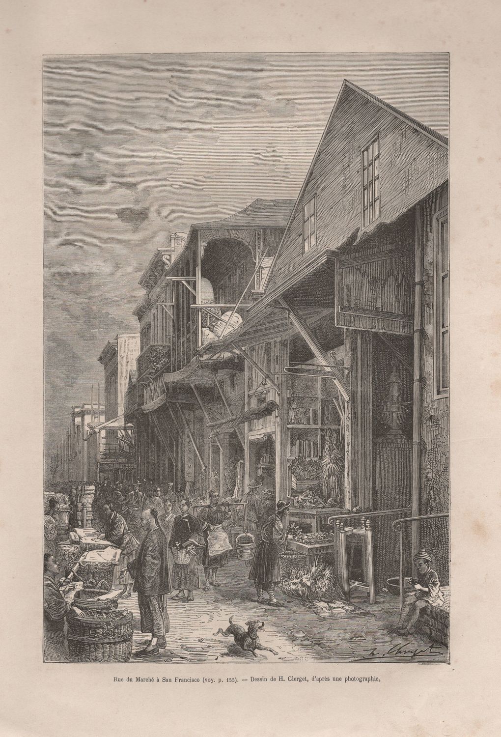 1870 View of the Chinese Quarter in San Francisco -french 