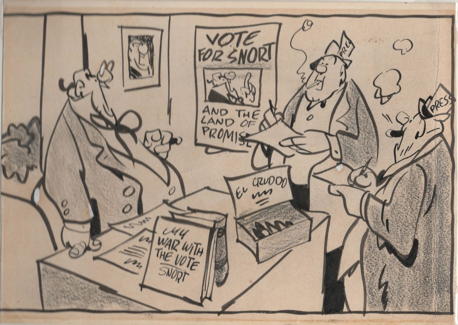 1950 Original Cartoon George Lichty