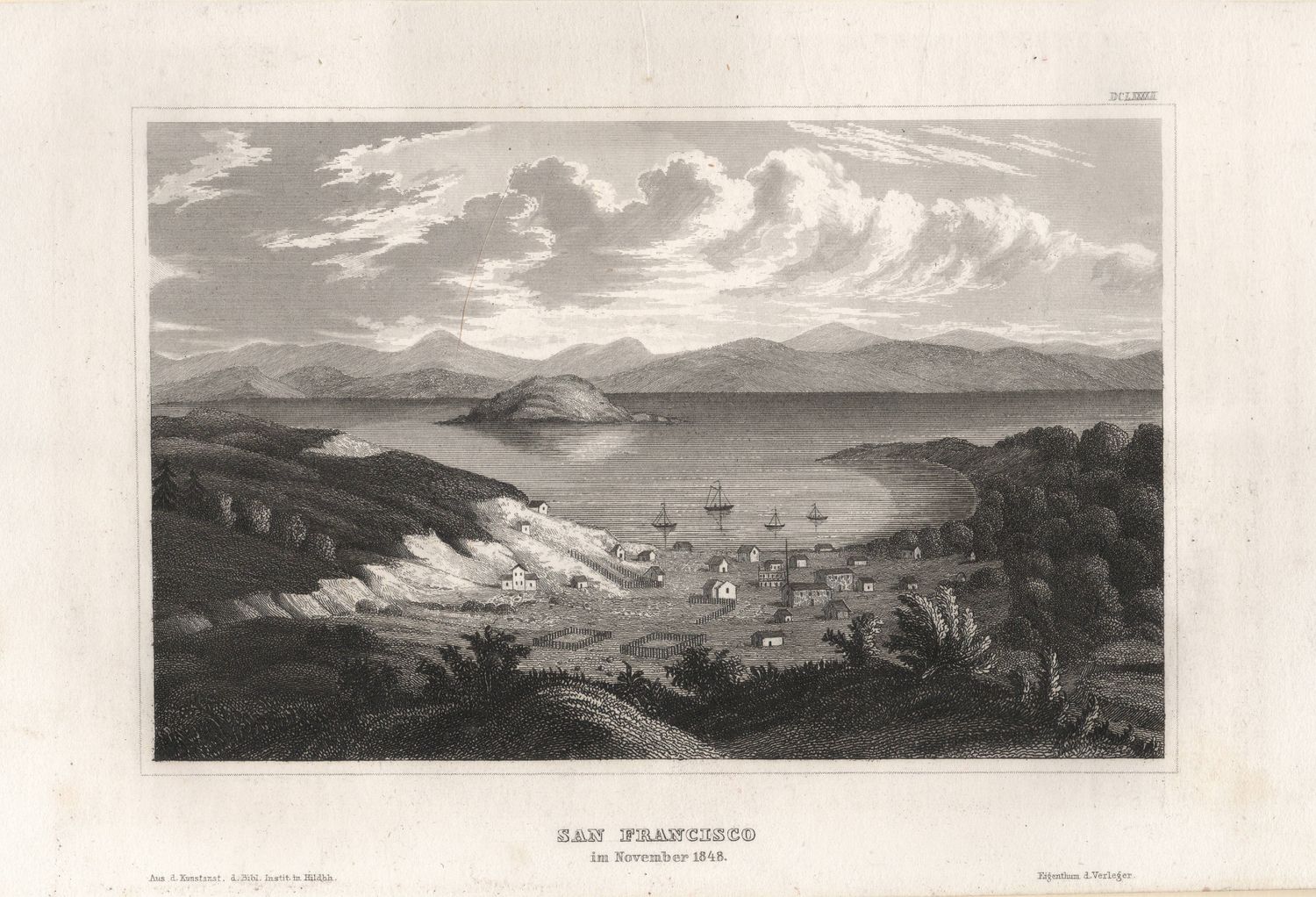 1854 View of San Francisco in 1848 by Myers