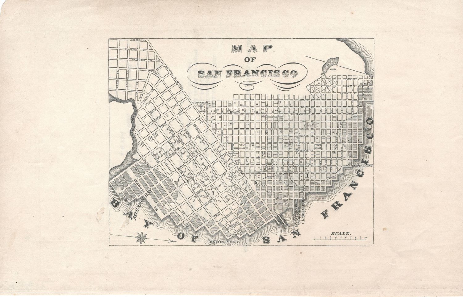 1855 Map of San Francisco from the Annals of San Francisco
