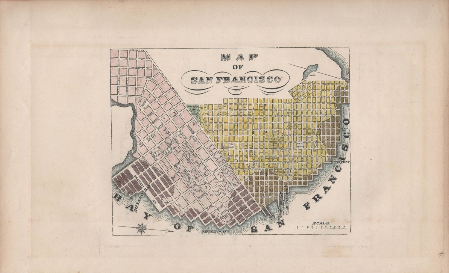 1855 Map of San Francisco from the Annals of San Francisco w/hc