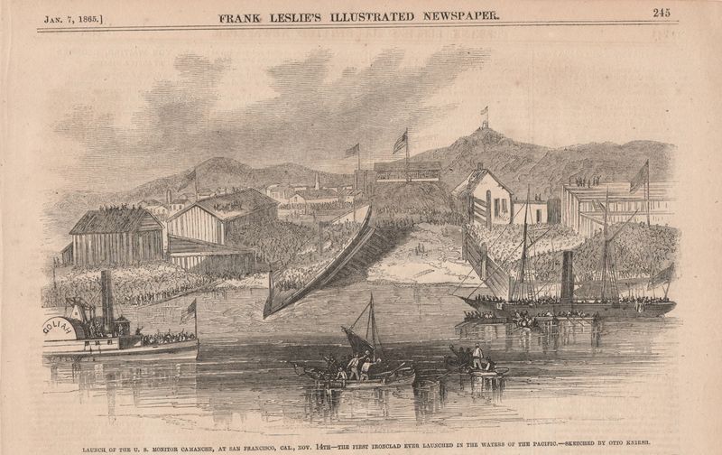 1865 Launch of the U.S. Ship Monitor Camanche