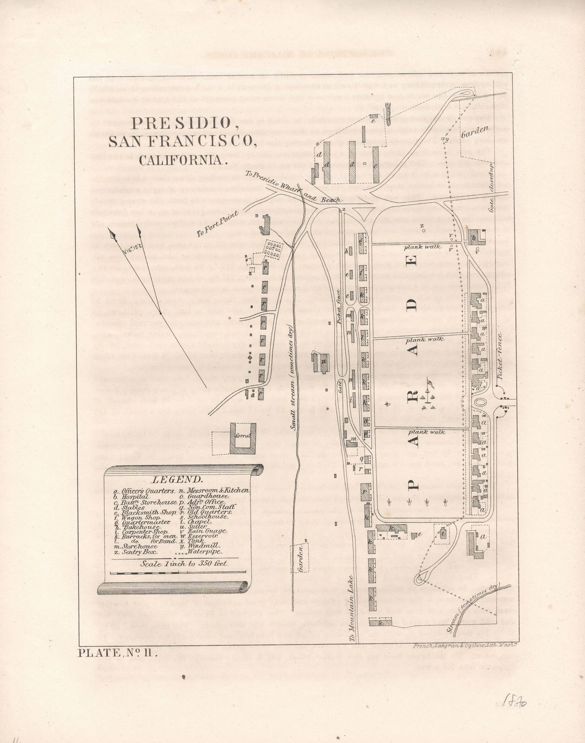 1870 Map of the Presidio, San Francisco, Calif.