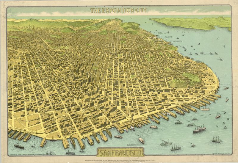 2019 (1915) Exposition City San Francisco View -reprint 