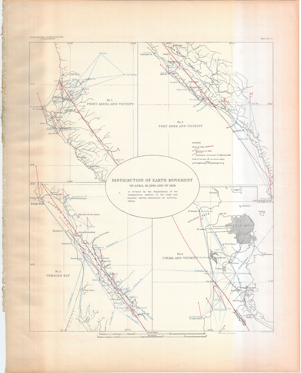 1908 EQIC Distribution of Movement / 4 panel map
