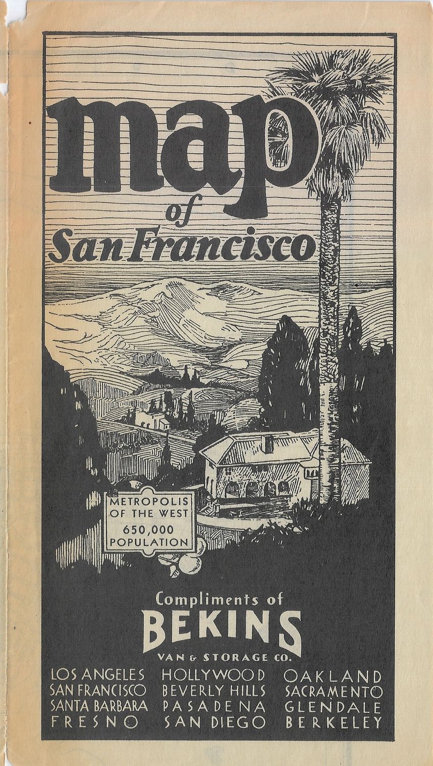 1932 San Francisco Map by Bekins