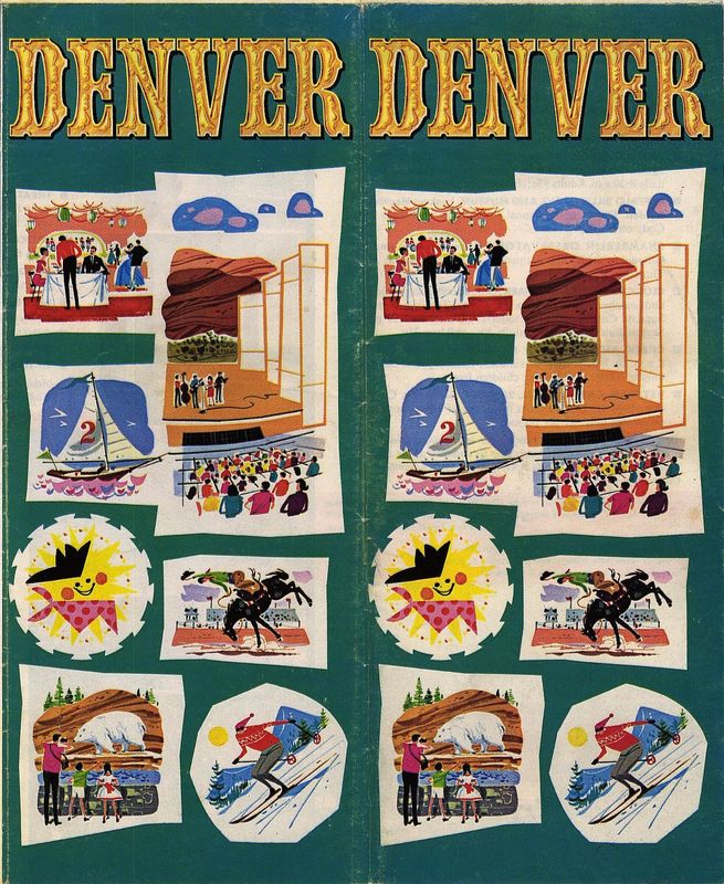 1950 Denver Colorado Folding Map + Brochure