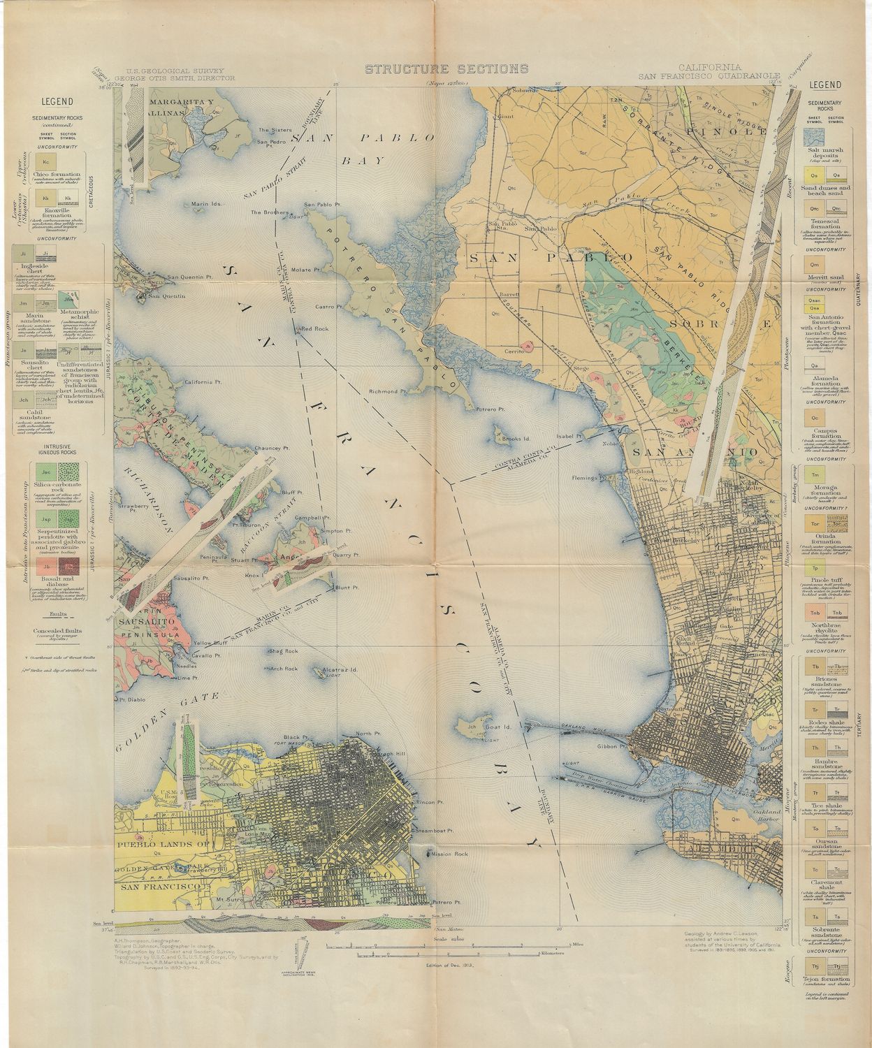 1911 USGS SF &amp; Peninsula 2 sheets (pair only)