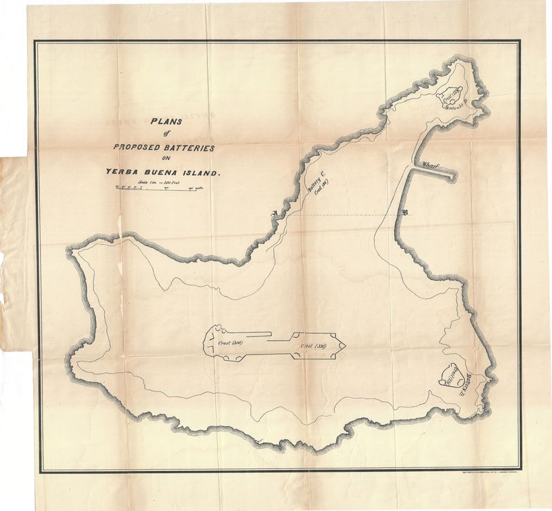 1872 Plan of Proposed Battery on Yerba Buena Island, San Francisco Bay