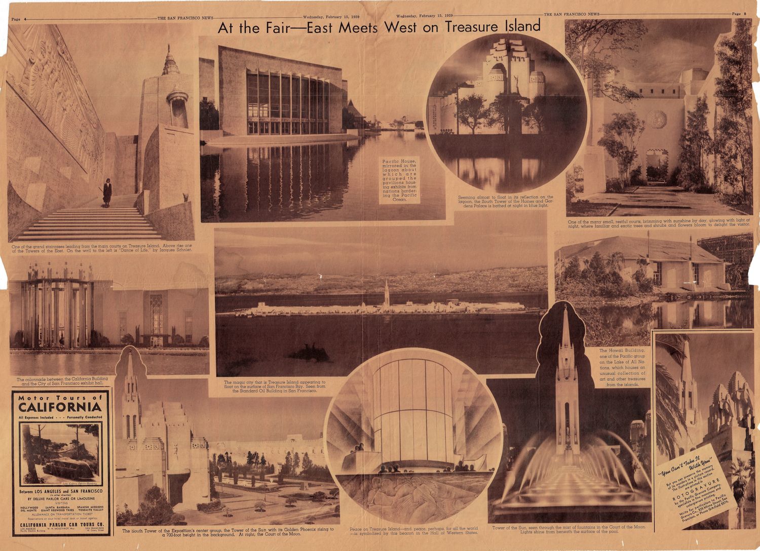 1939 E Meets W Treasure Island SF News Litho