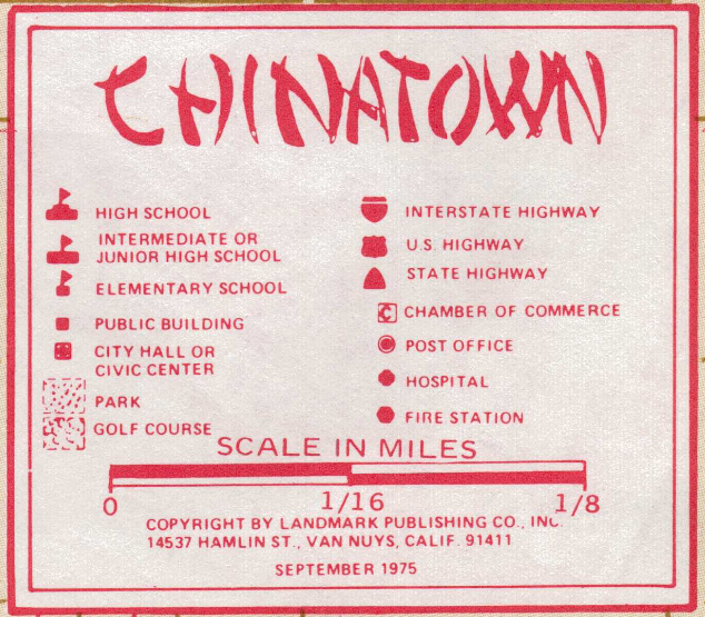 1976 Chinatown Map by the Chamber of Commerce