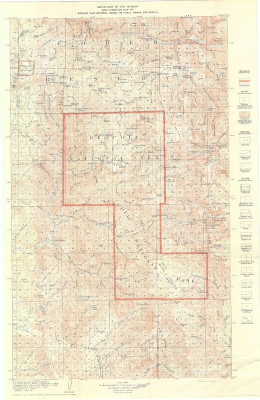 1909 USGS Administrative Map of Sequoia National Park