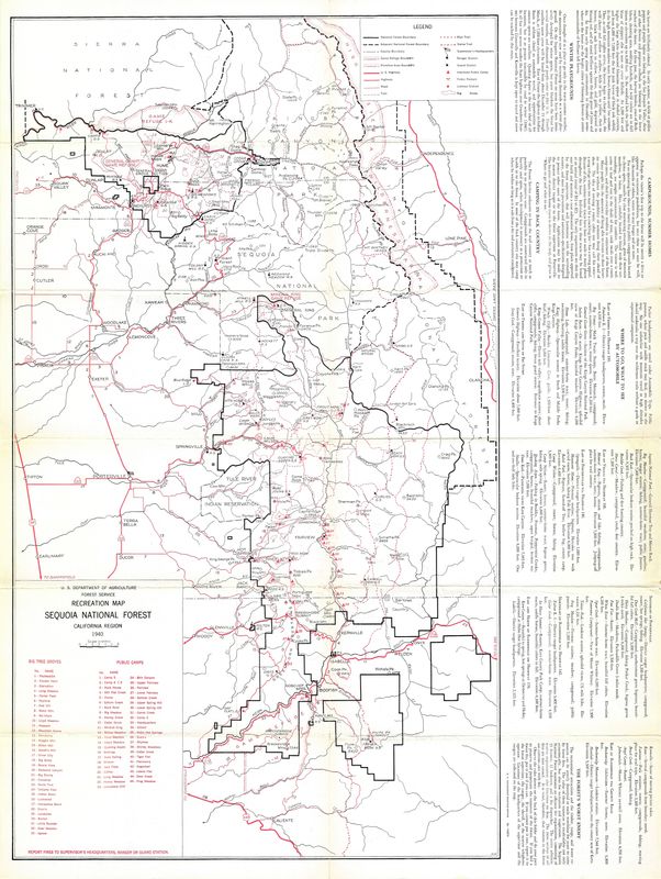 1940 Sequoia National Forest by US Dept.Ag. Forestry Dept.