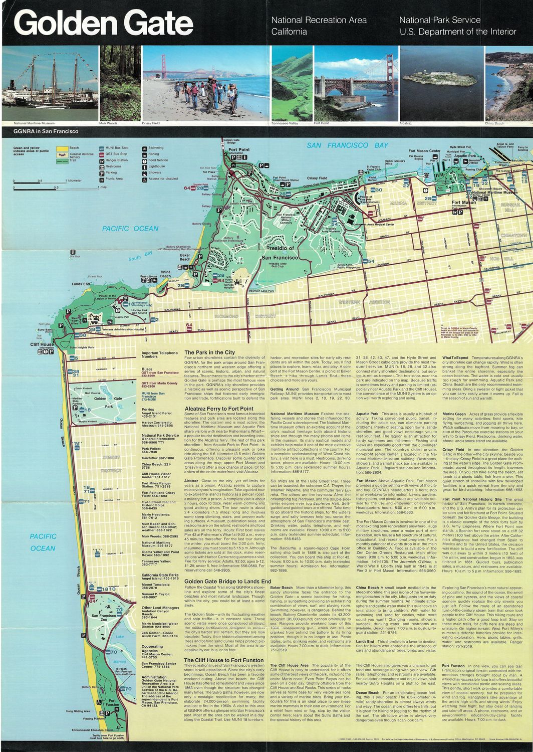 1990's San Francisco Golden Gate Recreation Area           1st edition