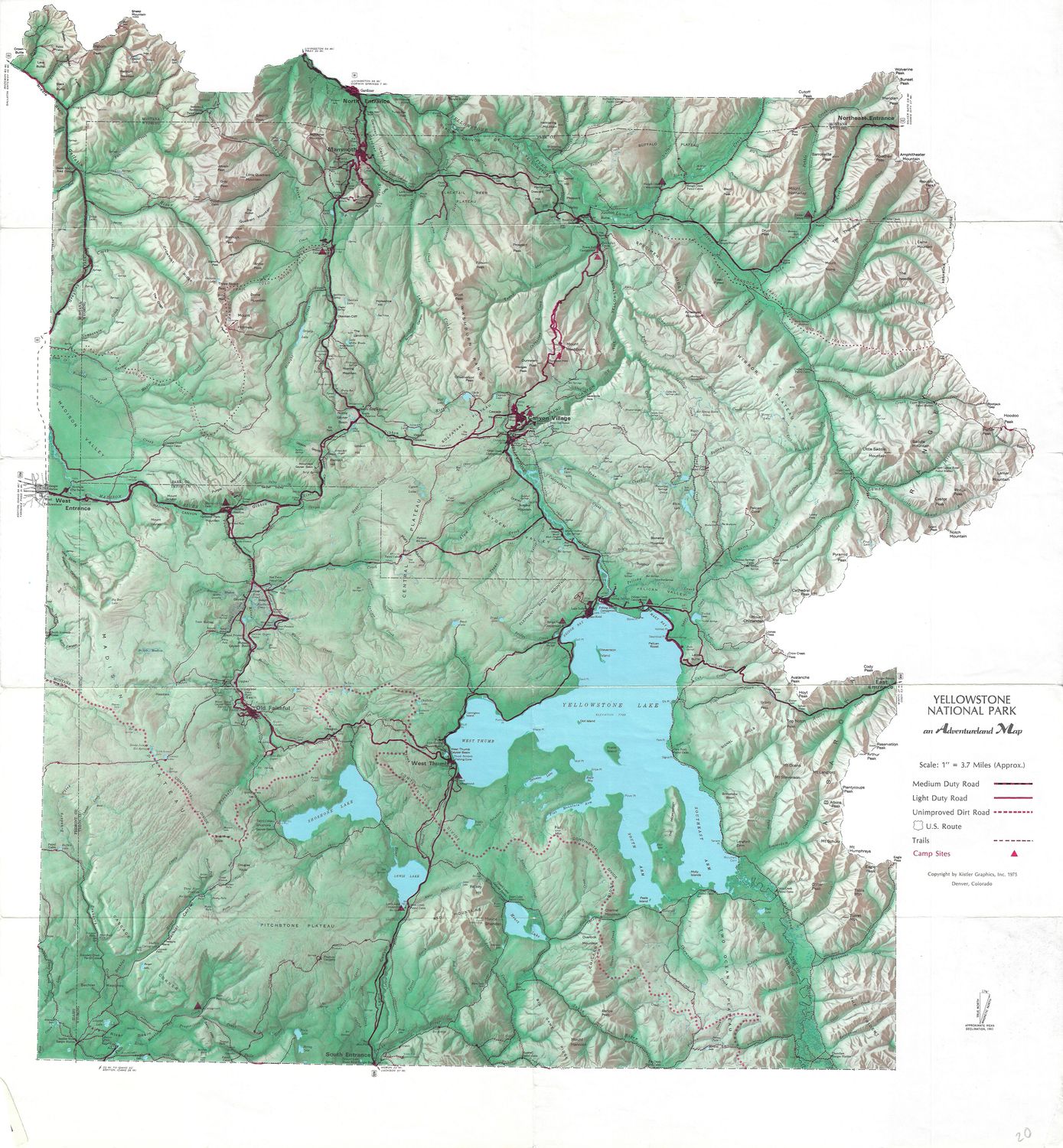 1975 Yellowstone  Map