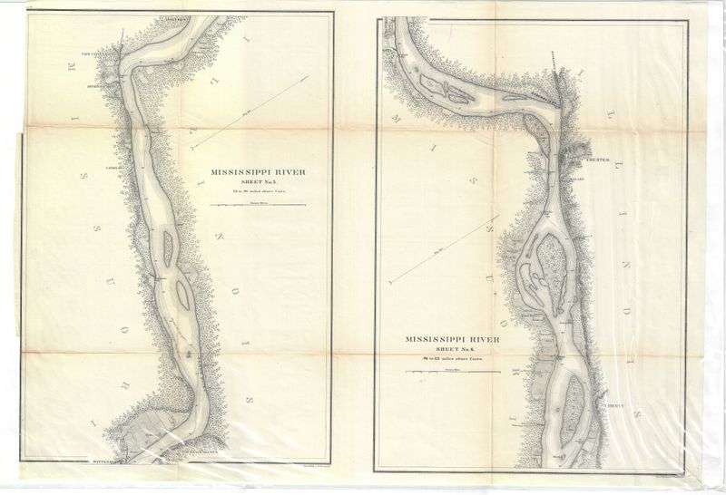 1865 Mississippi River Chart- 3 Sheet USCS