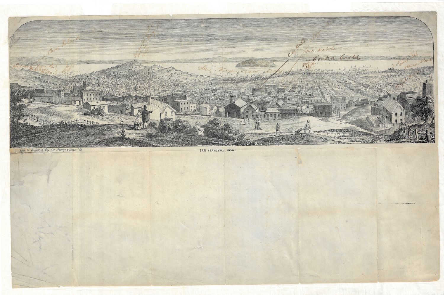 1854 Lettersheet &quot;San Francisco 1854&quot; w/ manuscript additions