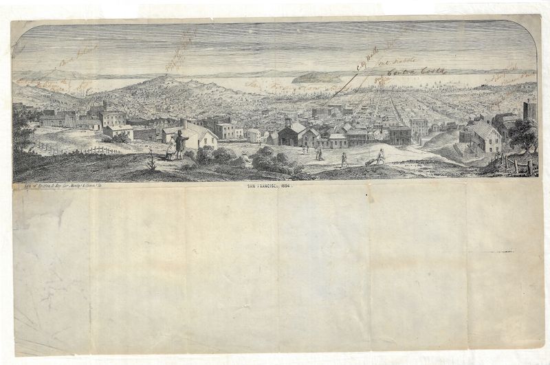 1854 Lettersheet "San Francisco 1854" w/ manuscript additions