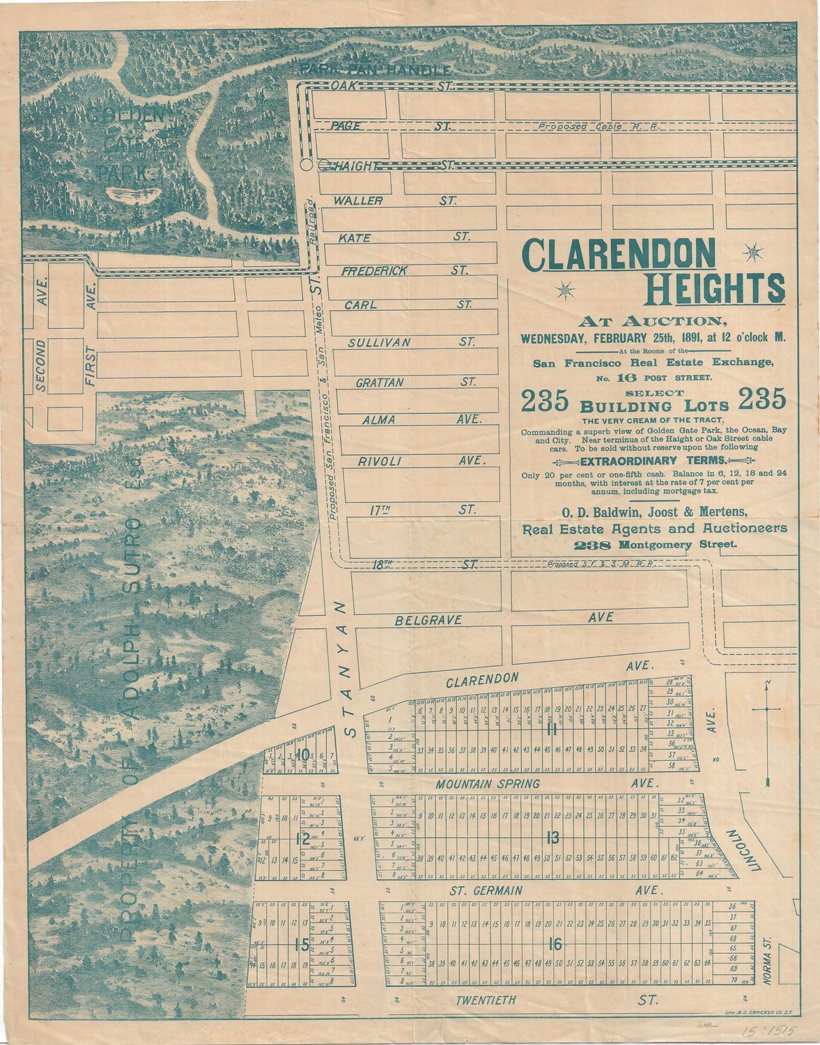 1891 Clarendon Heights : Real Estate Auction Broadside
