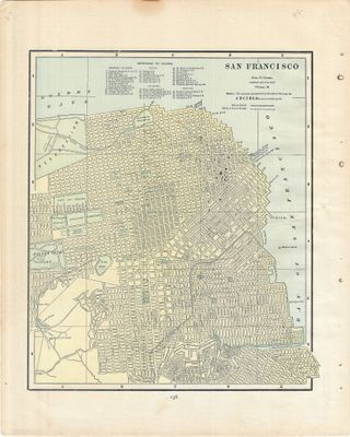 1901 Map of San Francisco by Geo.Cram in Color Lithography