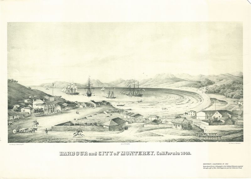 1972 Harbor and City of Monterey, California in 1842 (reprint)