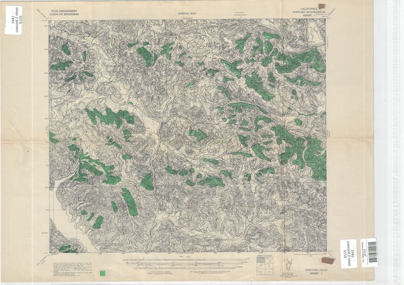 1942 Concord, Ca Special Sheet #1 &amp; #2 from the War Department Corps of Engineers