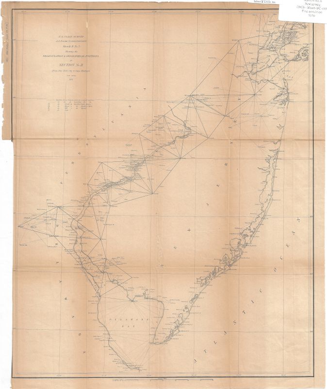 1851 NYC to Cape Henlopen NJ by the USCS as a Folding Folio in Lithography