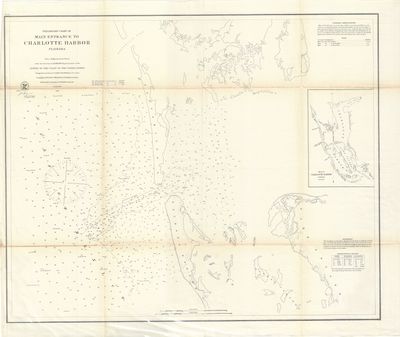 1863 Main Entrance to Charlotte Harbor Fla. by the USCS as a Folding Folio in Lithography, as Congressional Documents