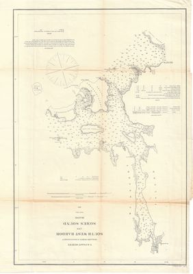 1872 SW Harbor and Somes Sound ME by the USCS as a Folding Folio in Lithography, as Congressional Documents