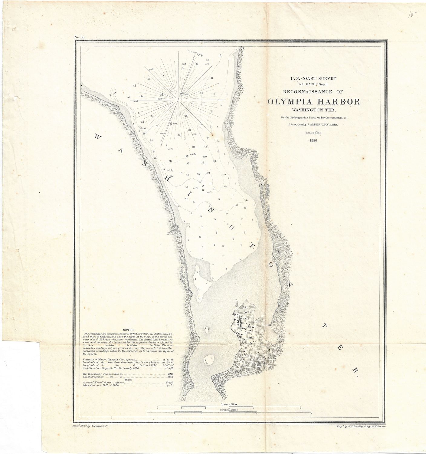 1856 USCS Olympia Harbor, Washington Territory