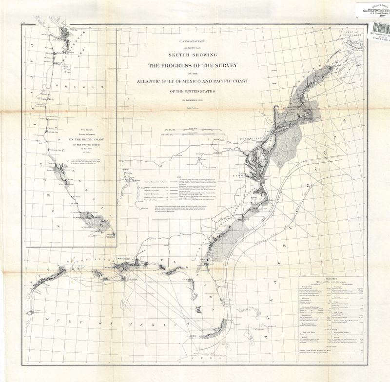 1865 USCS Atlantic, Gulf of Mexico, Pacific Coast: Progress of the Survey