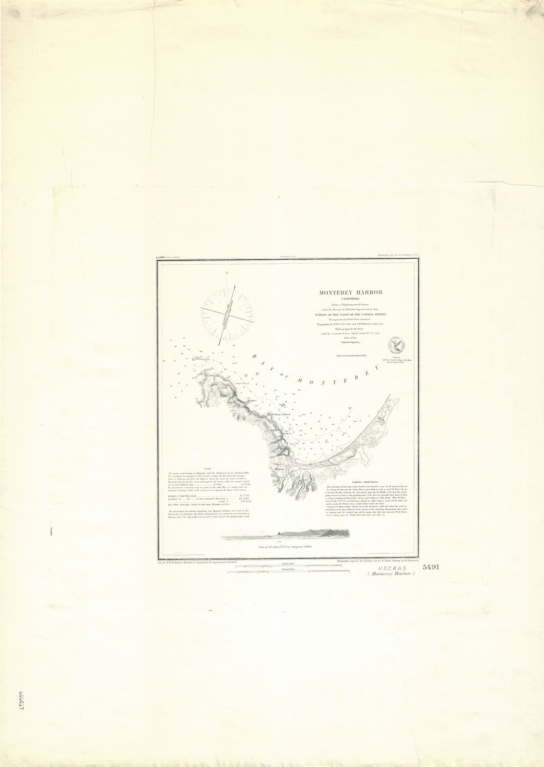 1875 USC &amp; GS Monterey Harbor in Master folio