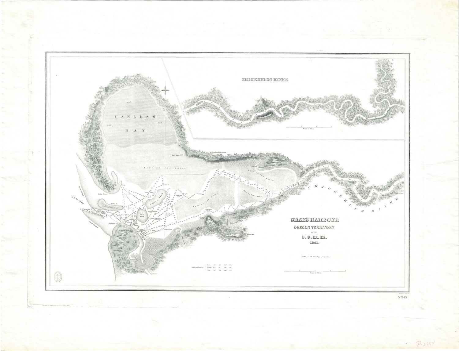 1879 (1841) USC&amp;GS Reissue Gray&#39;s Harbor by Wilkes Ex Ex
