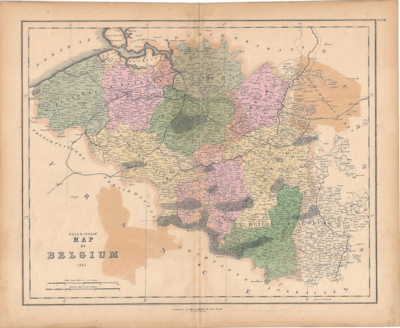 1851 Belgium by Gall &amp; Inglis in Steel Engraving w/OHC