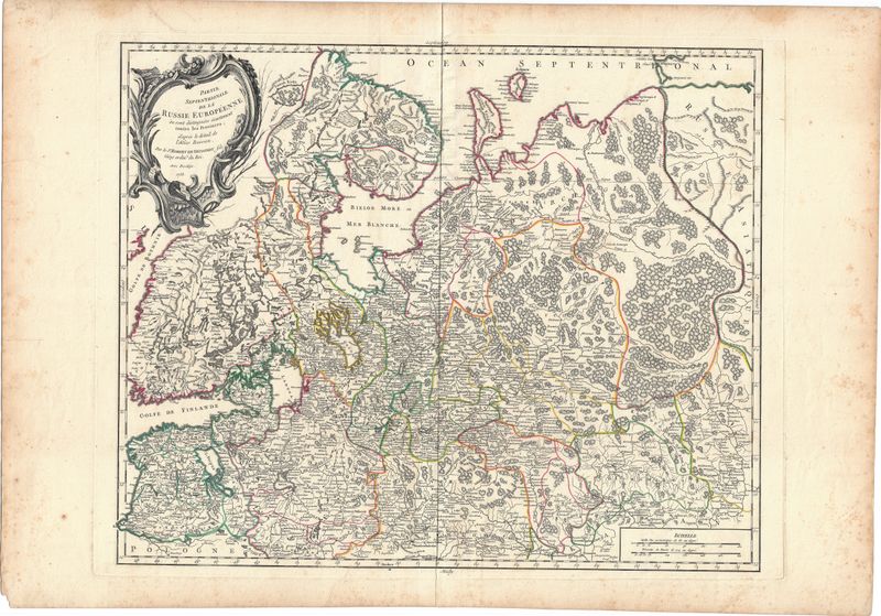 1755 Pair of Maps of  Russian Europe by Devaugondy in 2 sheets /Pair Only 
