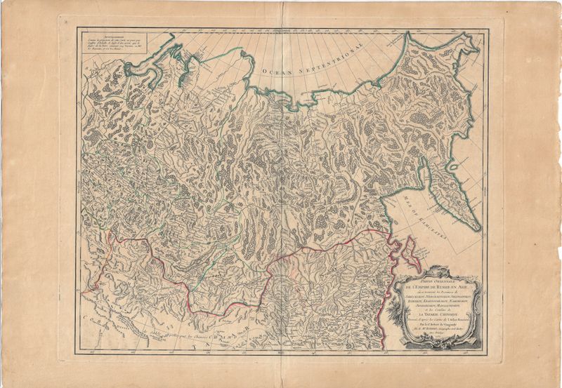 1755 Map of the Empire in Russia in Asia by Devaugondy