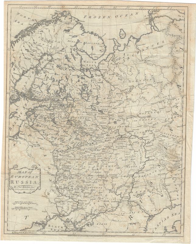 1784 European Russia by Thomas Kitchin in Copper Engraving