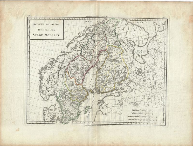 1807 Map of Modern Sweden, Norway, Finland by Mentelle/Chanlaire