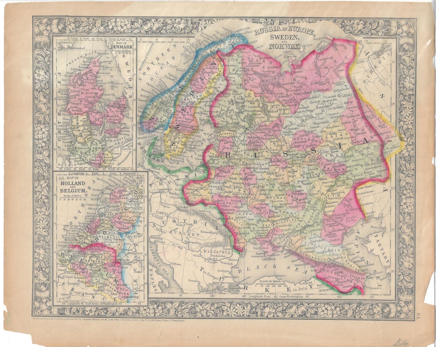 1860 Russia in Europe Sweden- Norway Mitchell Steel eng. OHC