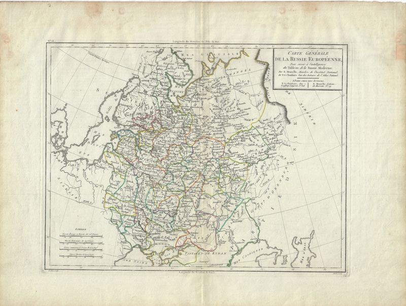 1807 Map of European Russia by Mentelle/Chanlaire OHC