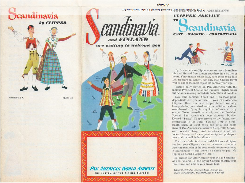1951 Scandinavia and Finland Tourist Guide from Pan Am Airways