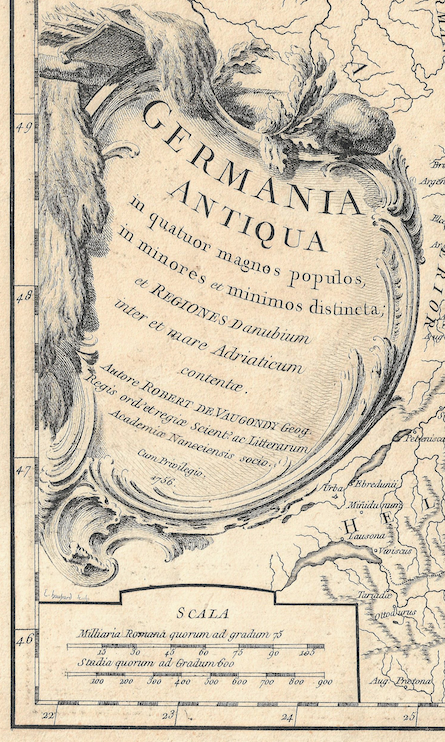 1755 Map of Ancient Germany by G &amp; D Robert de Vaugondy