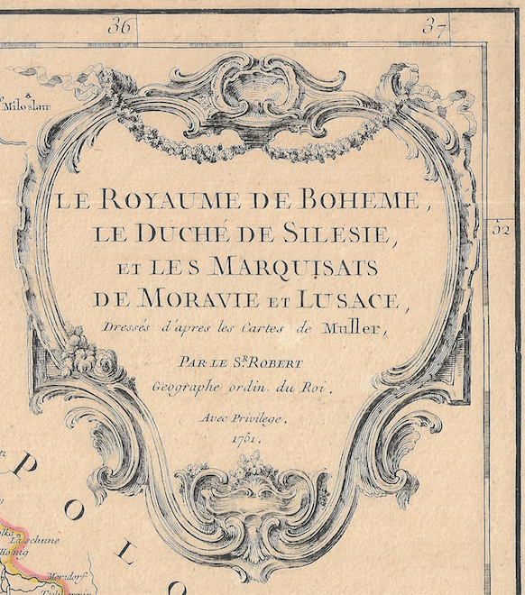 1755 Map of Bohemia, Germany by G &amp; D Robert de Vaugondy