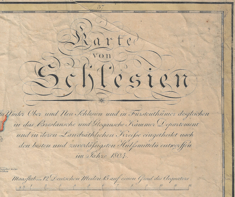 1804 Karte von Schlesien (French issue in German) in Copper Engr w/OHC