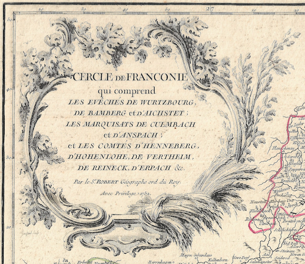 1755  Map of the Circle of Franconia , Et al. by G &amp; D Robert de Vaugondy