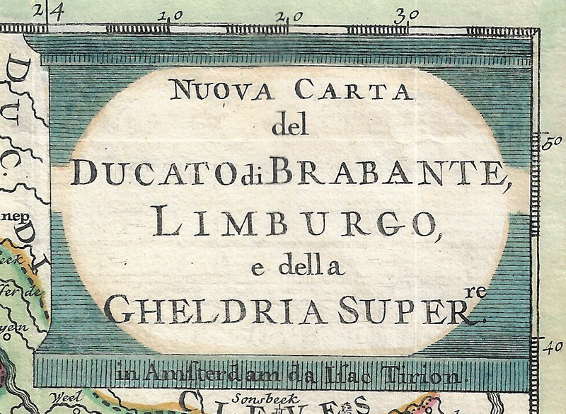 1737 Nuova Carta del Ducato di Brabante Limburgo e della Gheldria Superiore by Isaac Tirion